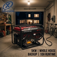 Generador de Gasolina de 5kW para Toda la Casa, 190F 420cc, Tanque de Combustible Grande de 25L, Arranque Eléctrico AVR, Generador de Gasolina para Pequeñas Empresas