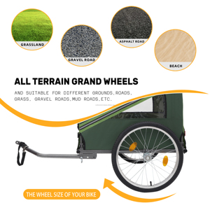 Remolques de bicicleta para perros, cochecito y remolque plegable 2 en 1 para mascotas, equipaje para perros grandes, remolque para bicicleta para mascotas - Product Image 2