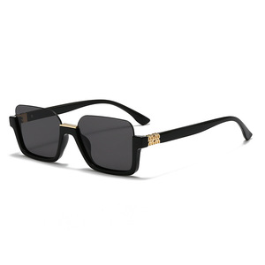 Lunettes de soleil demi-cerclées UV400 haut de gamme pour femmes 2025 – Style INS populaire, petites montures carrées - Product Image 1