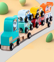 Bloques de Tren Magnéticos de Madera Pulida Seguros para Niños, Juego de Construcción Magnética para Niños y Niñas, Kits de Aprendizaje Preescolar