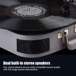 Valise USB SD portable personnalisée Tourne-disque <span class=keywords><strong>vinyle</strong></span> avec haut-parleurs intégrés Tourne-disque bleu à 3 vitesses - Product Image 5