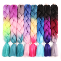 Vente en gros 100g synthétique Ombre Jumbo tressage Extension de cheveux de haute qualité trame unique matière première pas cher