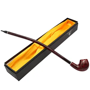 Classic Long Stem Tobacco Pipe Sculpture Wooden Smoking Pipe for Men and Women 40cm with Gift Box fancy smoking pipe