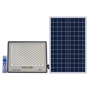 ไฟสปอร์ตไลท์ LED พลังงานแสงอาทิตย์ 5000K COB IP67 พร้อมรีโมทคอนโทรล สำหรับสวนภายนอกอาคาร ให้แสงสว่างสูงแบบแสงกลางวัน ติดตั้งบนพื้นผิว - Product Image 1