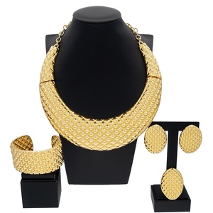 Set di Gioielli Placcati Oro Italiano Zhuerrui, <span class=keywords><strong>Alta</strong></span> Qualità, Stile Brasiliano, Collana, Bracciale, Catena, Set H00541 - Product Image 2