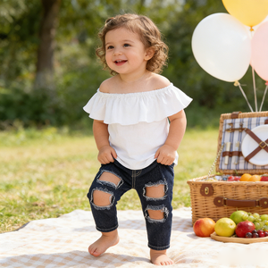 Set di <span class=keywords><strong>Abbigliamento</strong></span> Estivo per Bambine <span class=keywords><strong>9</strong></span>-<span class=keywords><strong>12</strong></span> <span class=keywords><strong>Mesi</strong></span>, 2 Pezzi in Cotone, Casual, Manica Corta, Completi per Bambine, Vendita all'Ingrosso - Product Image 3