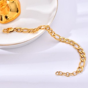 Pulsera de Cadena Chapada en Oro Más Vendida, Acero Inoxidable NK 3:1, Cadenas Cubanas y Figaro - Product Image 5