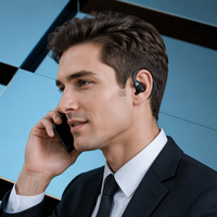 Écouteur sans fil à une oreille avec affichage LED, longue autonomie, étanche IPX7, avec commande vocale, idéal pour le bureau et les voyages