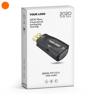 Adaptateur <span class=keywords><strong>HDMI</strong></span> vers VGA plaqué or, mâle vers femelle, avec prise audio 3,5 mm, compatible avec ordinateur de bureau, ordinateur portable, moniteur, projecteur - Product Image 1