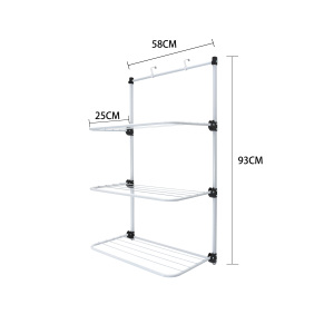 Séchoir à linge pliable à 3 niveaux grande taille à suspendre derrière la porte pour usage intérieur – Meilleure vente - Product Image 3
