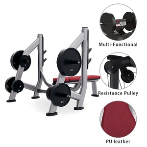 Banc de <span class=keywords><strong>musculation</strong></span> professionnel de luxe avec station de presse plate, pour l'entraînement des pectoraux et des épaules, et <span class=keywords><strong>rangement</strong></span> pour haltères et plaques de <span class=keywords><strong>poids</strong></span> - Product Image 2
