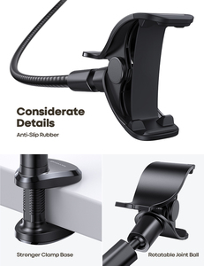 Supporto per Telefono Lamicall GP05 con <span class=keywords><strong>Braccio</strong></span> Flessibile, Montaggio a Morsetto per Testiera, Scrivania, Rotazione a 360°, Supporto Universale per <span class=keywords><strong>Cellulare</strong></span> - Product Image 6