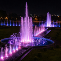 Fontaine musicale synchronisée personnalisée, résistante à l'eau IP68, en acier inoxydable