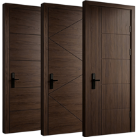Portes intérieures italiennes en bois massif pour chambre à coucher, portes en bois de noyer pour la maison, style minimaliste