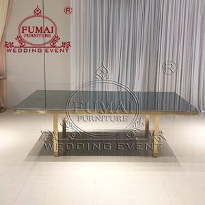 Proveedor de China, diseño de moda, mesa Mdf, Sección de Luna, mesas curvas de boda de acero inoxidable - Product Image 4