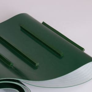Sabuk konveyor 2 lapis tahan lama PVC hijau dengan batang panduan untuk penggunaan kemiringan pengangkat antiselip di tanaman manufaktur & restoran - Product Image 3