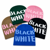 Bonnet d'hiver personnalisé en tricot jacquard acrylique Y2K, motif lettres, unisexe, style Hip Hop Streetwear, bonnet décontracté pour l'extérieur, fabrication OEM