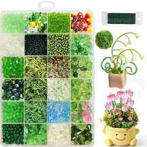 ชุดอุปกรณ์ทำลูกปัดแก้ว DIY สำหรับตกแต่งกระถางต้นไม้ ชุดทำเครื่องประดับ ของขวัญ ขายส่ง - Product Image 4