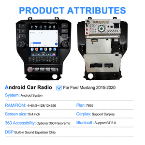 Autoradio Android NaviHua 10,4 pouces avec écran tactile, mise à niveau DSP, GPS, CarPlay, unité principale pour Ford Mustang 2015-2020, système stéréo multimédia - Product Image 2