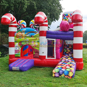 Castillo inflable comercial Springkussen Candyland con tobogán, combo de brincolín inflable para niños - Product Image 2