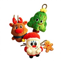Jouet de Noël en peluche pour chien, corde résistante à la mastication avec nœuds, couineur interactif pour tirer la corde, idéal pour brûler l'énergie