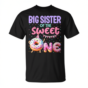 T-shirt pour fête de famille du premier anniversaire de Big Sister Of The Sweet One Donut - Product Image 2