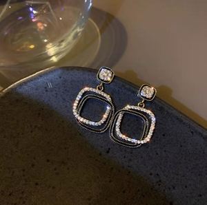 Square Folded Geometry Rhinestone Pendant <b>Earrings</b> for Women Cute <b>Earrings</b> Fashion Jewelry Women <b>Earrings</b> - Product Image 5