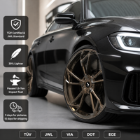 Velg Monoblock Forged Kustom Performa Tinggi 19-20" 5x112/120 BMW3/4/5 BENZ C/E Audi A4/5/6/7/S Tesla Lexus Toyota Honda