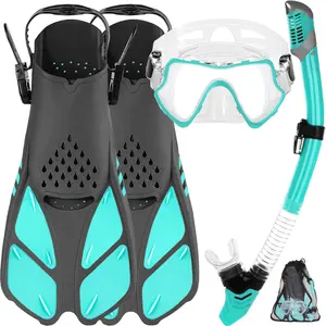 Vendita calda Snorkel Mask Set Scuba Diving Equipment Diving Glasses Silicone Snorkel TPR Flippers Diving Fins Set per adulti e bambini