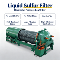 Filtre à feuilles horizontal sous pression pour la déparaffinisation du soufre et la séparation du soufre liquide dans les raffineries de silicate de sodium