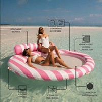 Plateforme flottante gonflable ronde pour piscine, mer ou lac avec équipement de jeux aquatiques