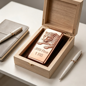 แท่งทองแดงลายนูนรูปเสือดาว แท่งทองแดงบริสุทธิ์สำหรับการลงทุน - Product Image 3