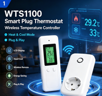 Prise/Connecteur Thermostat Numérique Sans Fil à Contrôle Automatique pour Chauffage au Sol et Refroidissement de Salon, Résistant au Feu, Européen
