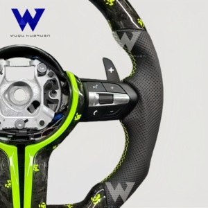 Volante in Fibra di Carbonio Forgiata Verde con Motivo, Adatto per <span class=keywords><strong>BMW</strong></span> F10 F30 F11 E90 E70 <span class=keywords><strong>E87</strong></span> E92 <span class=keywords><strong>F20</strong></span> F21 F31 F32 F07 F12 M3 M6 - Product Image 3