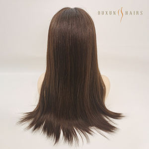 26 "Rubio Europeo Virgen Cabello Encaje Top Pelucas Judías Kosher Sheitel Peluca, Marrón Oscuro Doble Dibujado, Proveedor de Fábrica - Product Image 4