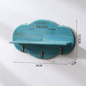 Đám mây gỗ rắn kệ lưu trữ giá, treo tường phân vùng duy nhất kệ làm bằng gỗ, giá áo bằng gỗ - Product Image 5