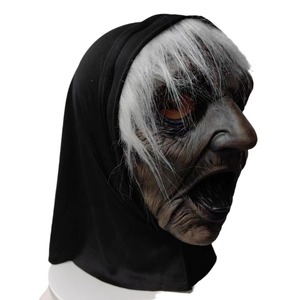 Máscara de Bruja con Pelo Blanco y Lengua Rizada, Disfraz de Terror para Cosplay, Accesorio para la Cabeza, Material de Emulsión, Estilo Divertido - Product Image 5