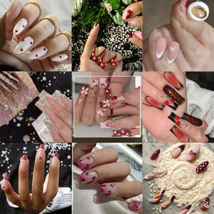24 <span class=keywords><strong>faux</strong></span> ongles décoratifs pour les fêtes, style français, à motifs géométriques, longue durée, pour la <span class=keywords><strong>Saint</strong></span>-<span class=keywords><strong>Valentin</strong></span> - Product Image 3