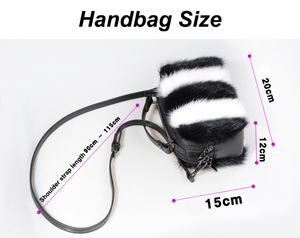 Borsa in pelliccia di visone MWFur borsa a tracolla da donna borsa da donna con doppia cerniera quadrata in pelliccia di visone - Product Image 6