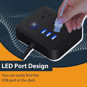 CUL listelenen güç şeridi USB 3 çıkış uzatma kurşun 3 USB portları ile güç şeridi dalgalanma koruyucusu çok fiş çıkışları - Product Image 5