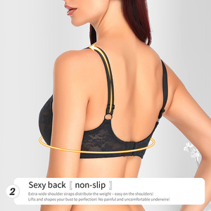 Sous-vêtements Vente en gros Ajustement de la dentelle <span class=keywords><strong>Soutien</strong></span>-<span class=keywords><strong>gorge</strong></span> grande taille avec anneau en acier <span class=keywords><strong>Soutien</strong></span>-<span class=keywords><strong>gorge</strong></span> push-up mince pour femmes - Product Image 3