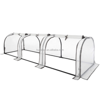 Serre personnalisée à 4 sections Mini Cloche de jardin Maison verte PE Mesh Cover Hoops Outil de jardinage d'hiver Cadre en métal Pression