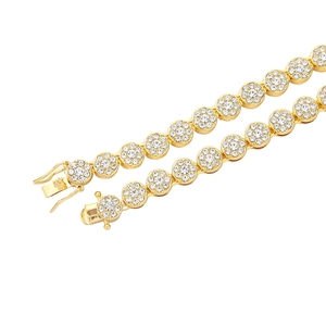 Kalung Rantai Cuban Link Bulat Bertabur Kristal Mewah untuk Wanita, Perhiasan Choker Iced Out - Product Image 6