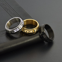 Bague rotative Viking à runes pour hommes et femmes, style géométrique rétro nordique, fourniture de bijoux en gros