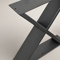 Pieds de table en métal noir en forme de X, robustes, pour support de meubles, base de table