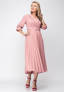 Moda nuovo Design <span class=keywords><strong>con</strong></span> collo a scialle svasato mezze maniche in Chiffon plissettato Maxi abito <span class=keywords><strong>lungo</strong></span> <span class=keywords><strong>con</strong></span> cintura da donna - Product Image 5