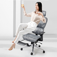 Chaise de bureau exécutive moderne 2022 à dossier haut, ergonomique, en maille, avec appui-tête, empilable