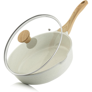 High Quality Ceramic Nonstick Glass Cover Cookware 4-5L Capacity Gas & Induction Die Cast Aluminium Frying <b>Pan</b> - Product Image 1