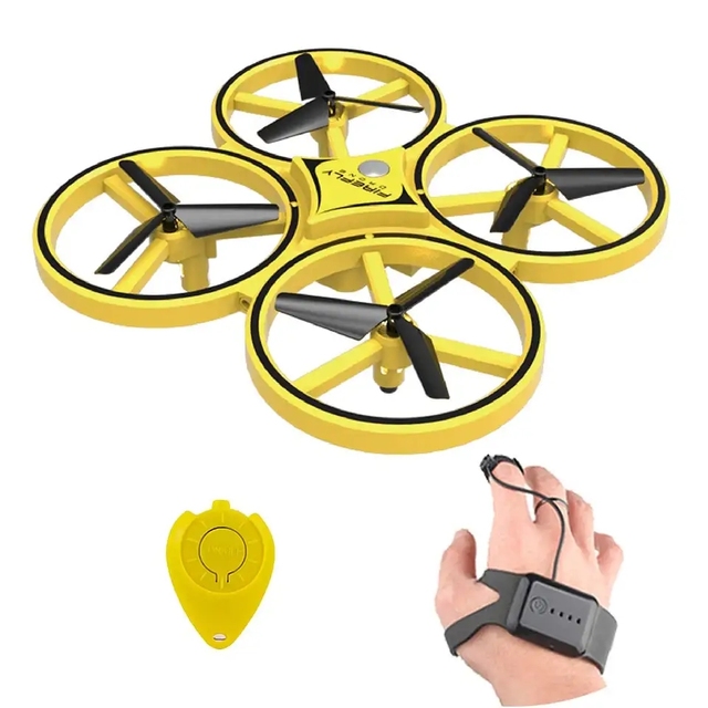 Altitude Hold 3D FlipWatch Remote Control Four Hand Control Mi Drone Quadcopters RC Drones with Cool Light