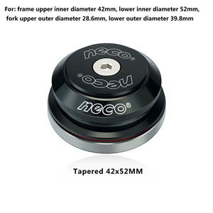 Juego de Dirección para Bicicleta de Montaña y Carretera Taiwan <span class=keywords><strong>Neco</strong></span> de Aleación de Aluminio con Rodamientos Sellados 41*41mm/44*44mm/42*52mm para Manillar Recto y Cónico - Product Image 6